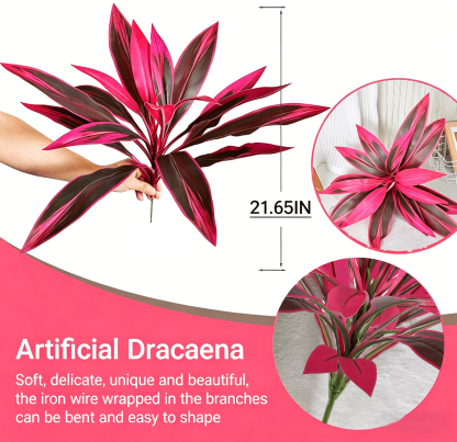 🌿 Artificial Dracaena Plant – Lifelike Indoor Greenery Decor (22 Inch)