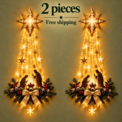 Lighted Nativity &amp; Star Wall Decoration