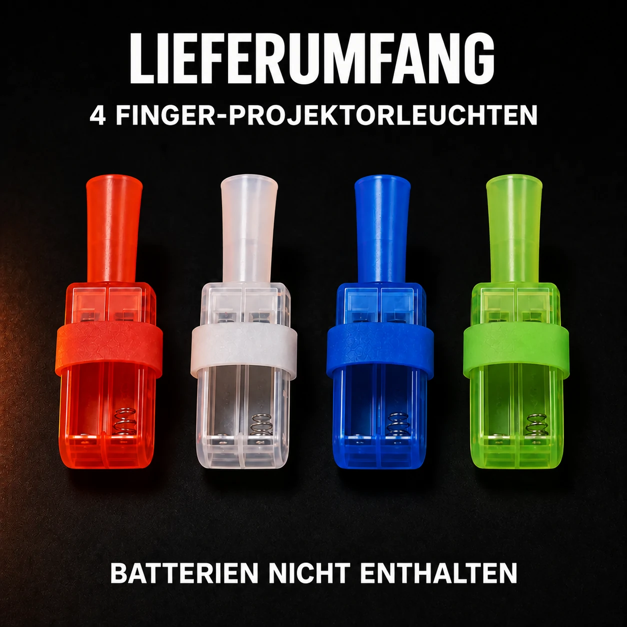 Halloween-Fingerprojektor-Lichter mit Gruselmotiven – 4-teiliges Mitgebsel-Set