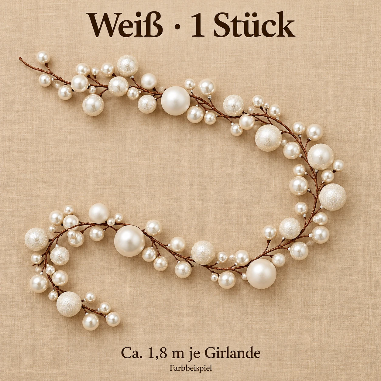 Weihnachtskugel-Girlande – ca. 1,8 m