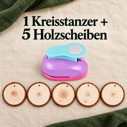 1 Kreisstanzer + 5 Holzscheiben