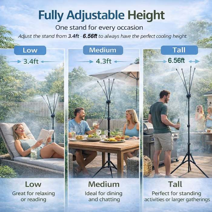 🌡 Portable Misting System – Cool Down 20°F Anytime, Anywhere 💧