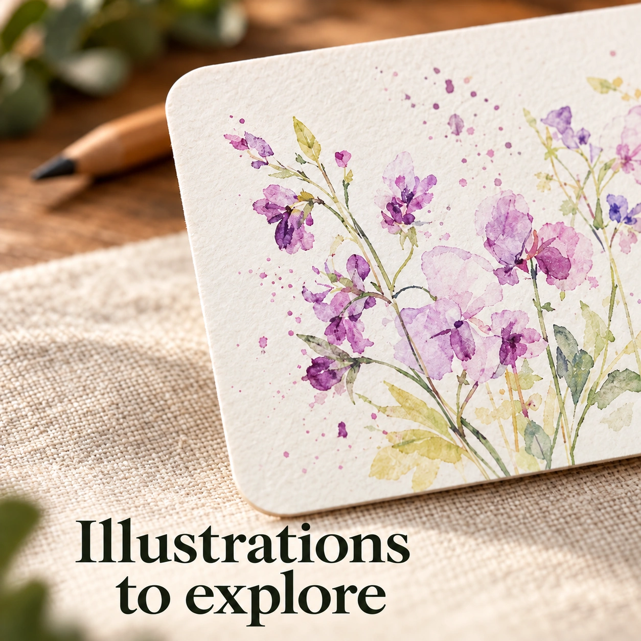Botanical illustrations on the calendar cards