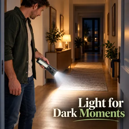Flashlight with Side Light for a Clearer View in the Dark