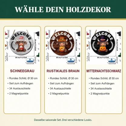 35-teiliges wechselbares Willkommensschild mit Hochlandrind