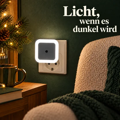 Lichtgesteuerte Steckdosen-Nachtlichter – EU-Ausführung