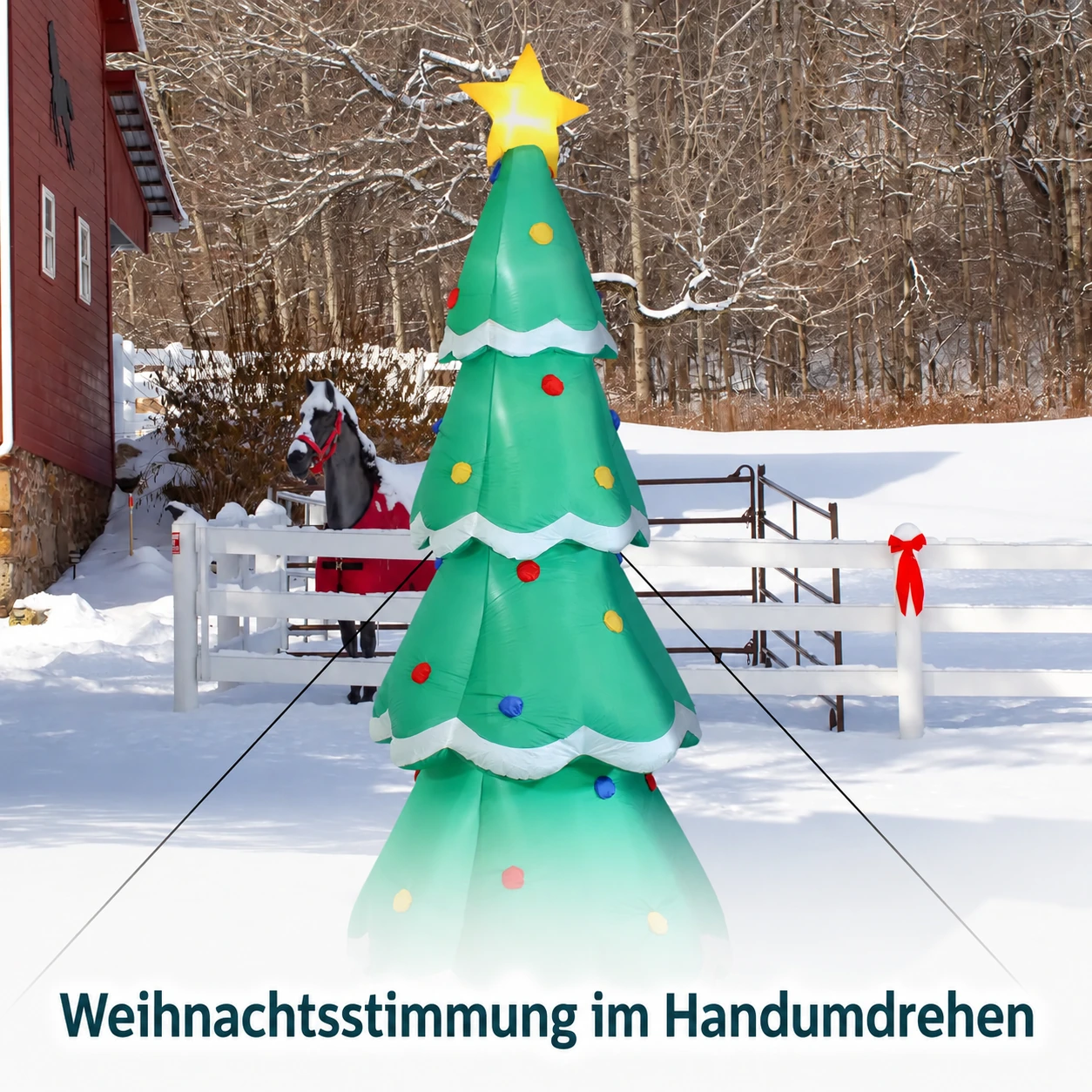 Beleuchteter aufblasbarer Weihnachtsbaum, 6,9 Fuß