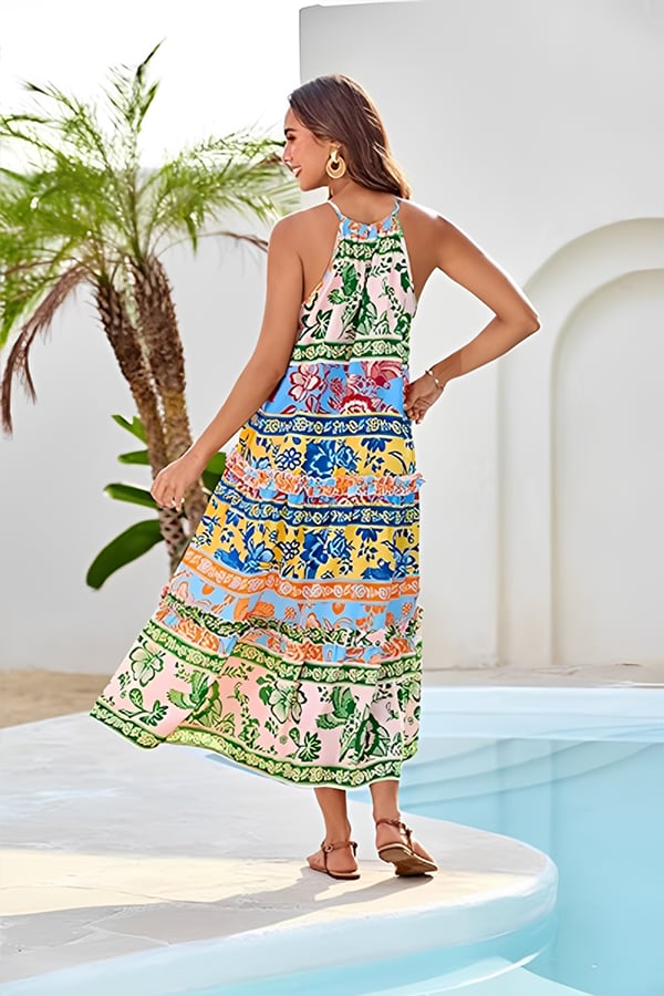 Women’s Bohemian Summer Maxi Dress with Spaghetti Straps（Buy 2 Free Shipping）