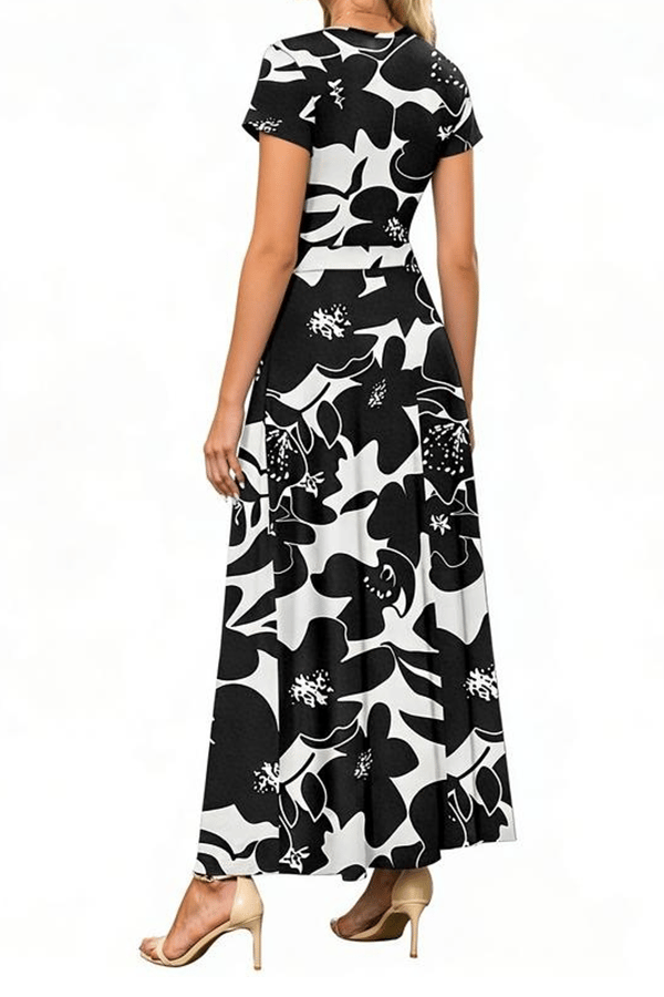 V-Neck Maxi Dress — Elegant, Waist-Defining, Comfortable, and Casual Summer Long Dress