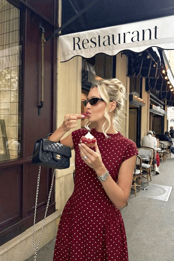 Women’s Polka Dot Maxi Dress – Sleeveless A-Line Long Dress