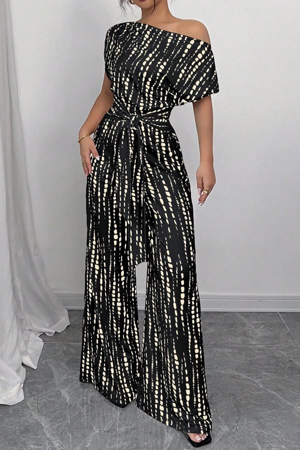 Women’s Printed Asymmetrical Wide-Leg Jumpsuit(Buy 2 Free Shipping)