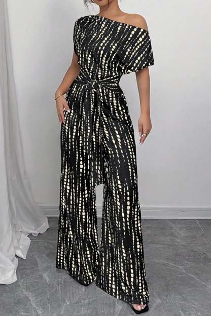 Women’s Printed Asymmetrical Wide-Leg Jumpsuit(Buy 2 Free Shipping)
