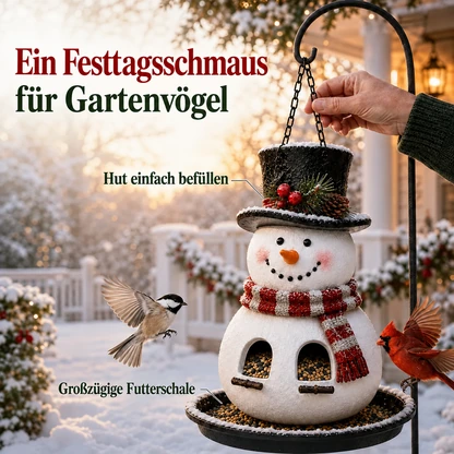 Hängende Vogelfutterstellen mit Weihnachtsfiguren