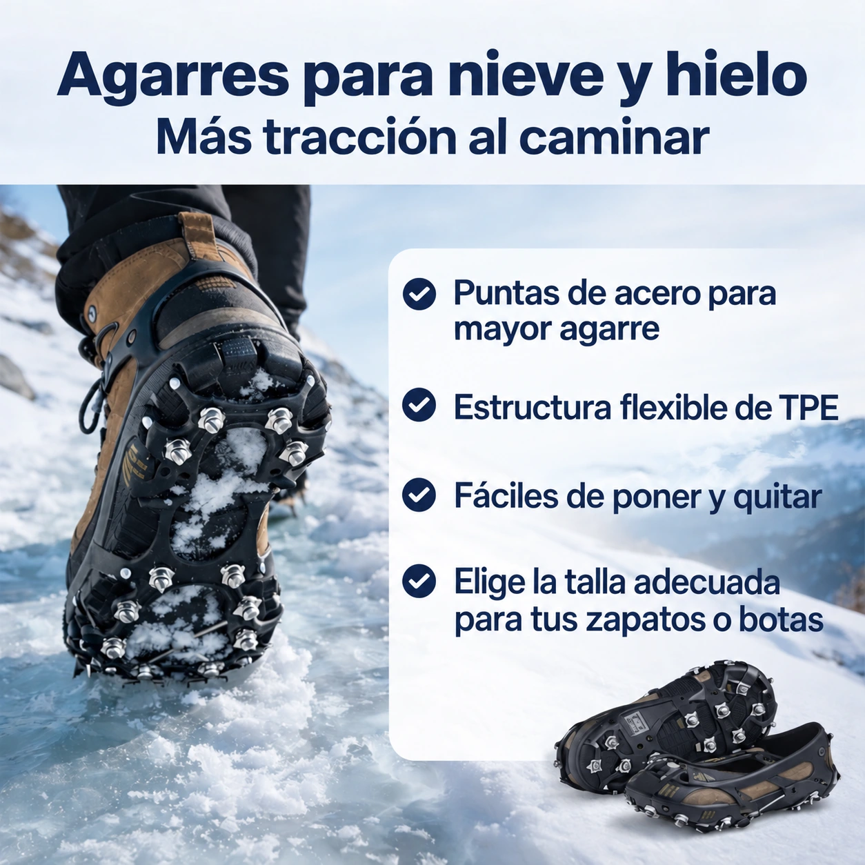 Antideslizantes con puntas para calzado