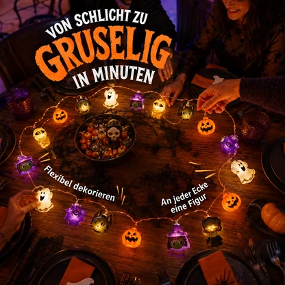 Leuchtende Halloween-Figuren-Lichterkette