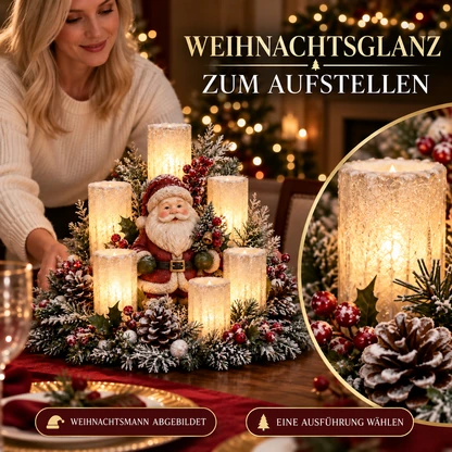 Weihnachtliches Tischgesteck mit flammenlosen Kerzen | Wählen Sie Ihren Stil