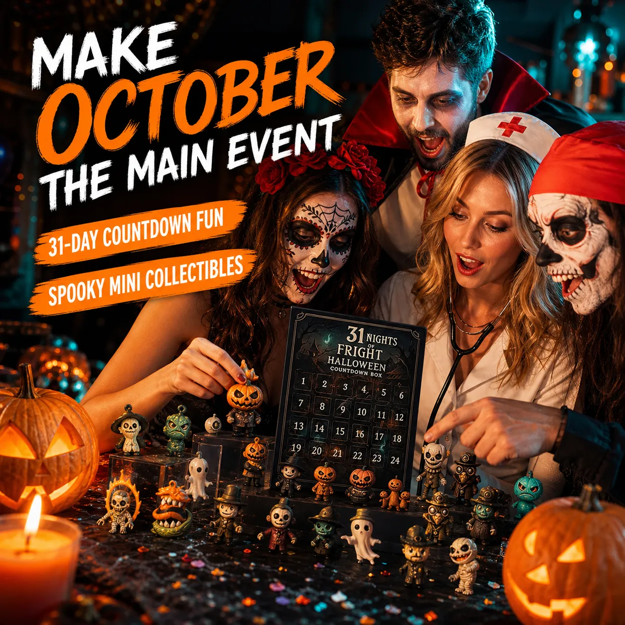Halloween-nedtællingsæske til 31 uhyggelige nætter