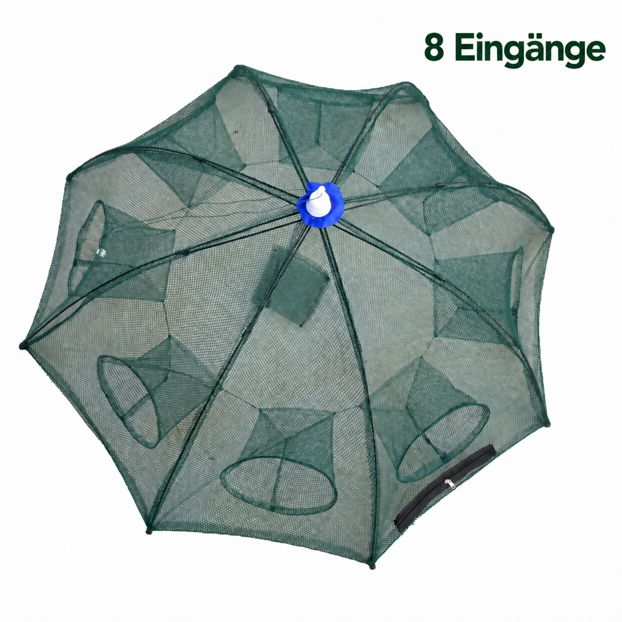 Faltbare Regenschirm-Fischreuse | Varianten mit 6–12 Eingängen