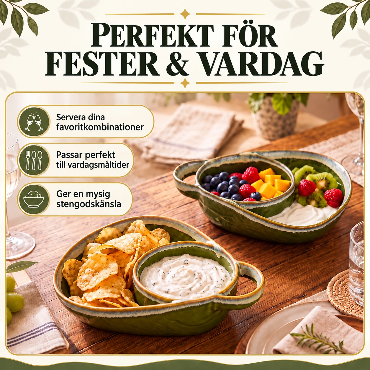 Soppa och smörgås i en indelad skål