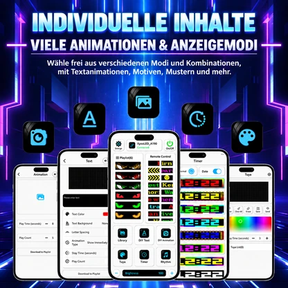 App-gesteuertes flexibles LED-Augen-Display fürs Auto