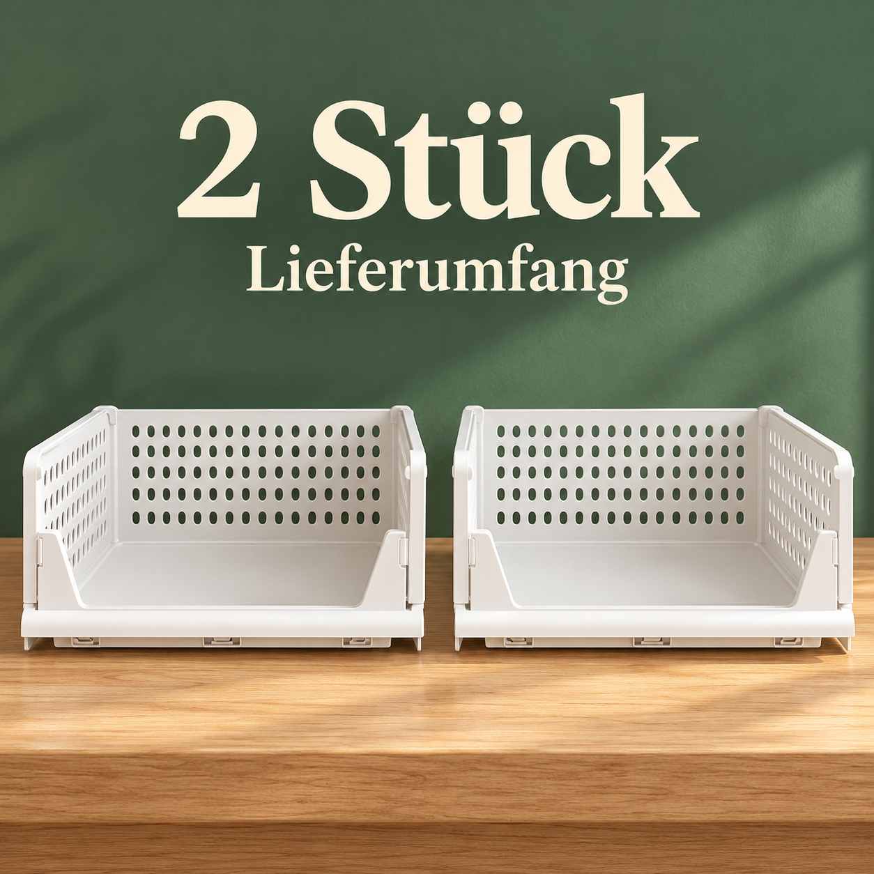 Lieferumfang der Option 2 Stück – kostenloser Versand: zwei weiße Kleiderkörbe
