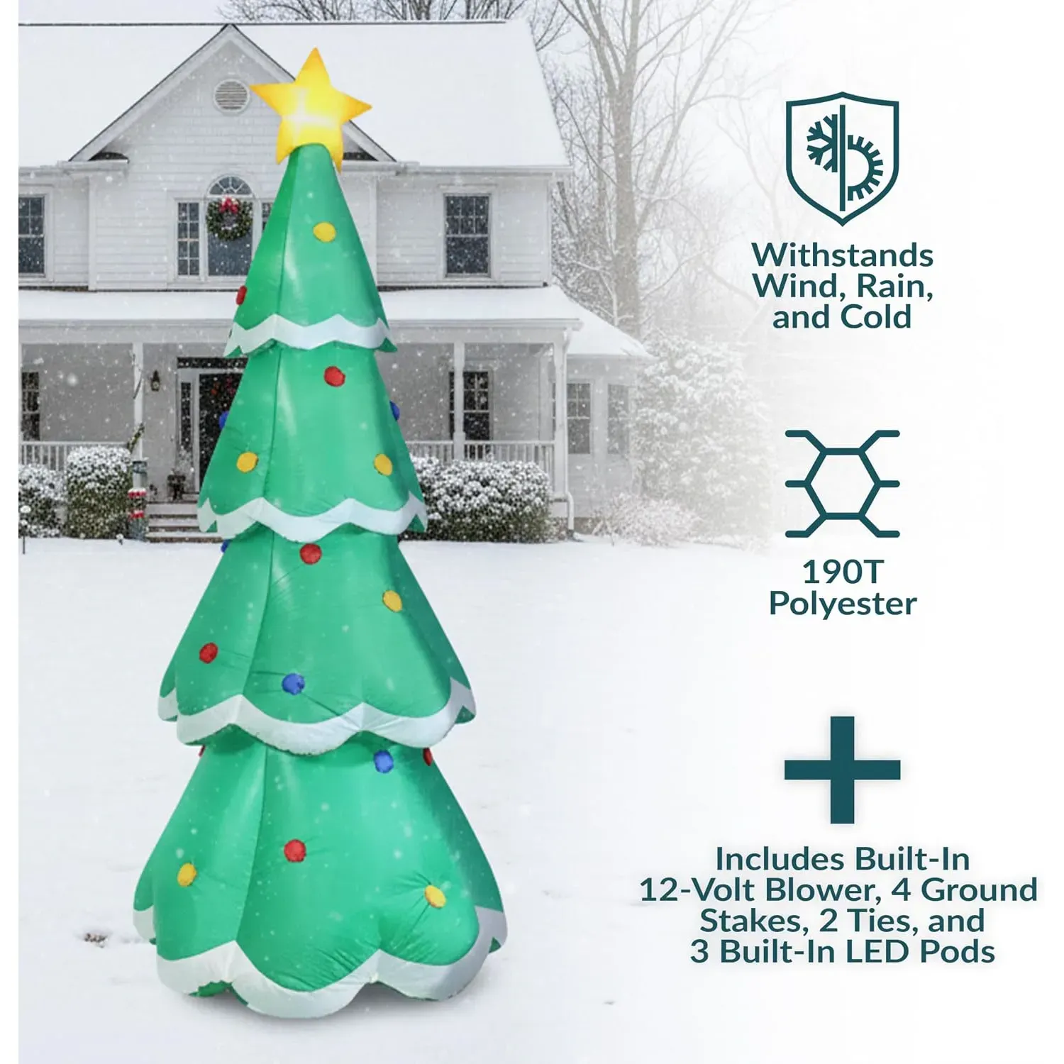 6.9 FT Lighted Inflatable Christmas Tree