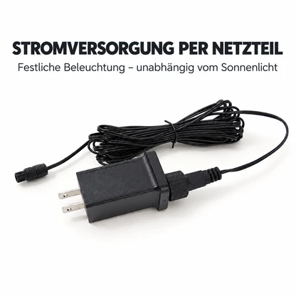Bunte Weihnachts-Zaunbeleuchtung mit Niederspannungs-Netzanschluss – 5-teiliges Set