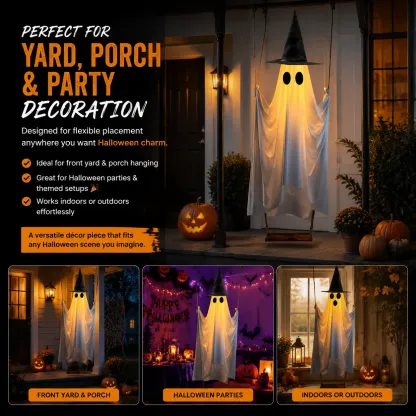 👻Hanging Swing Ghost LED Halloween Decoration
