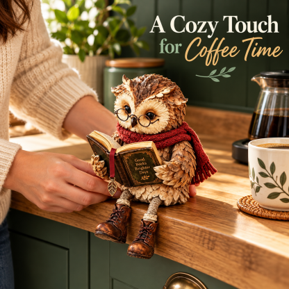 One reading owl figurine