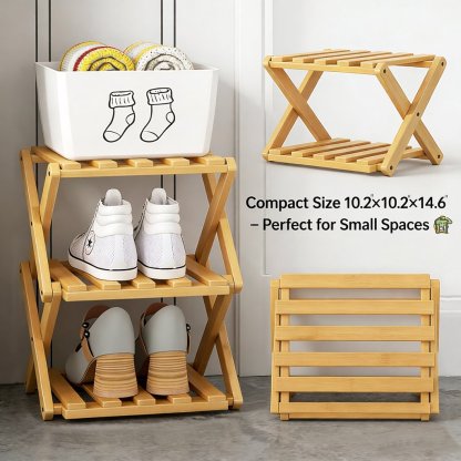The 9-Tier No-Assembly Bamboo Rack !🌿👟
