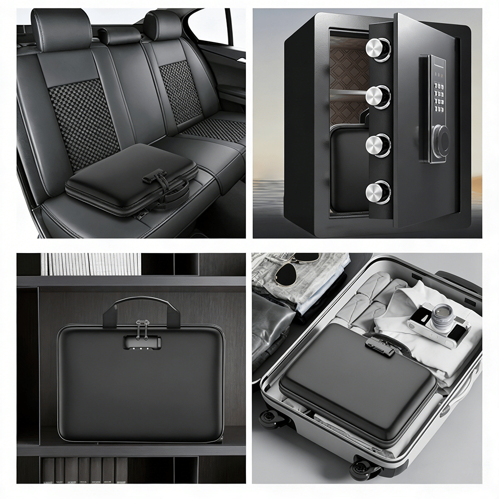 🔐 Hard-Shell Fireproof & Waterproof Document Organizer with Lock