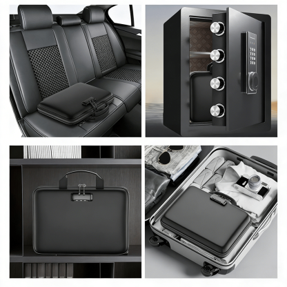 🔐 Hard-Shell Fireproof & Waterproof Document Organizer with Lock