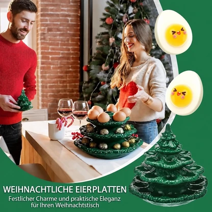 Festliche dreistöckige Weihnachtsbaum-Servierplatte