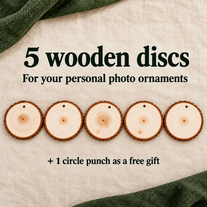 5 wooden discs