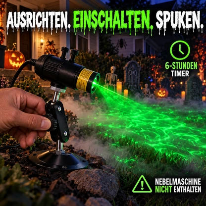 Grüner Laser-Nebelprojektor für einen gespenstischen Sumpfeffekt