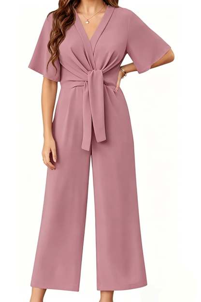 Women's Elegant Wide-Leg V-Neck Jumpsuit（Buy 2 Free Shipping）