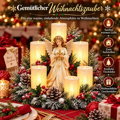 Weihnachtliches Tischgesteck mit flammenlosen Kerzen | Wählen Sie Ihren Stil
