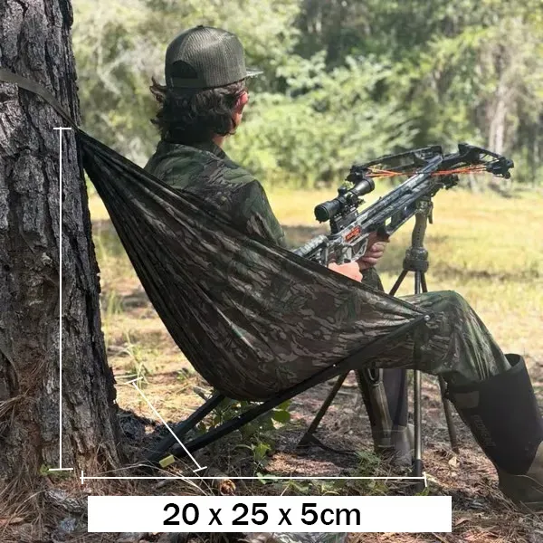 Camouflage tree seat with the original source size annotation