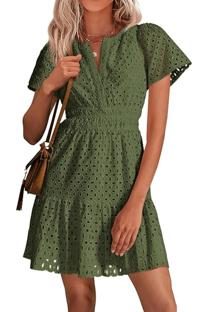 Women’s Summer V-Neck Lace Mini Dress (Buy 2 Free Shipping)