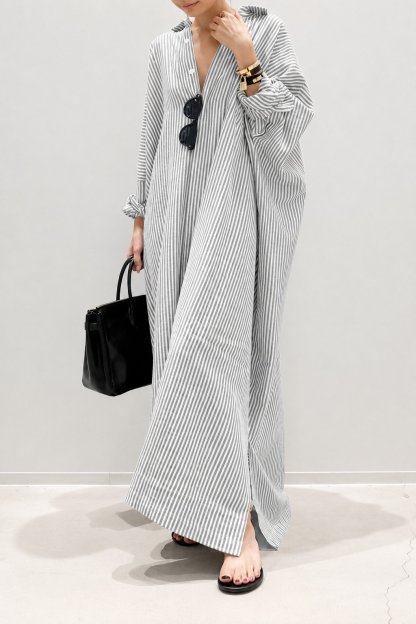 Women's Cotton Stripe Oversized Maxi Dress✨(Buy 2 Free Shipping)