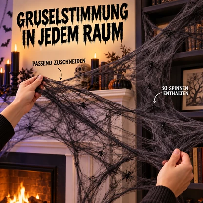 Dehnbares Halloween-Spinnennetz-Dekorationsset