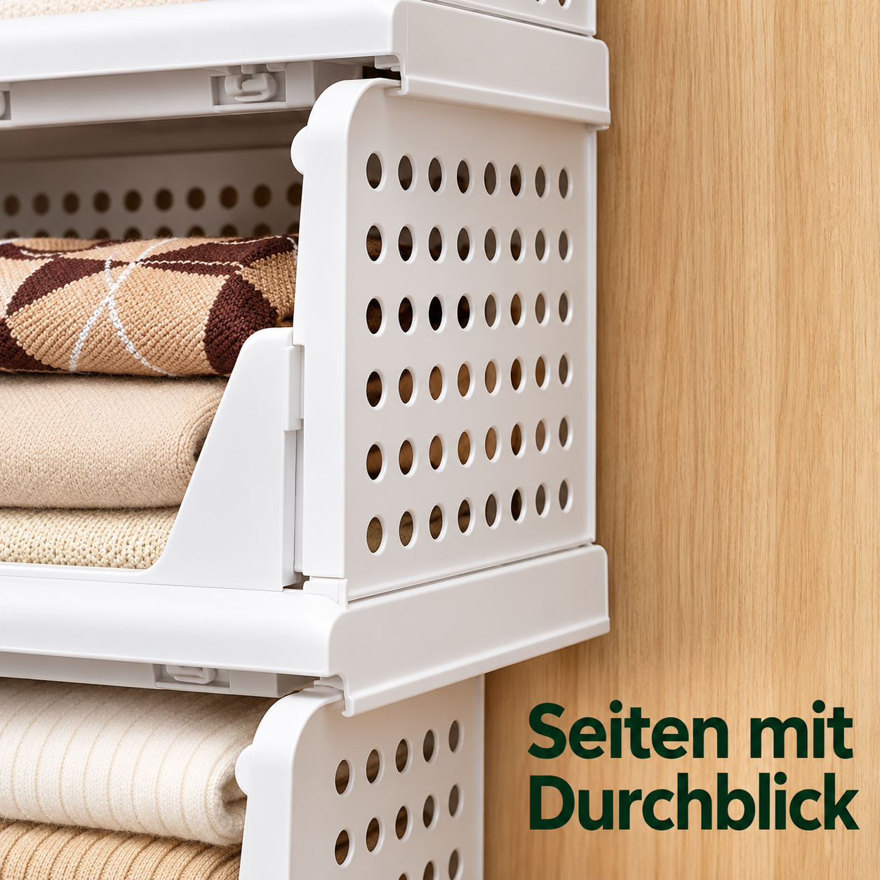 Nahansicht einer weißen Seitenwand mit ovalen Öffnungen