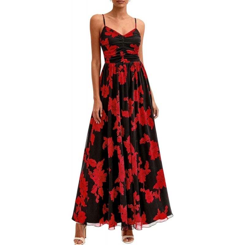 🌸 Floral Mesh Boho Maxi Dress for Women(Buy 2 Free Shipping)