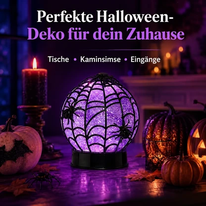 Halloween-Kugelleuchte mit wirbelndem Glitzer und Geistern oder Spinnen