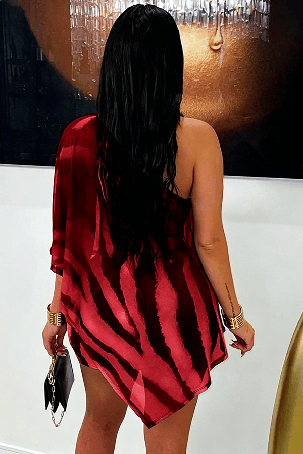Women’s Off-Shoulder Animal Print Skirt Set