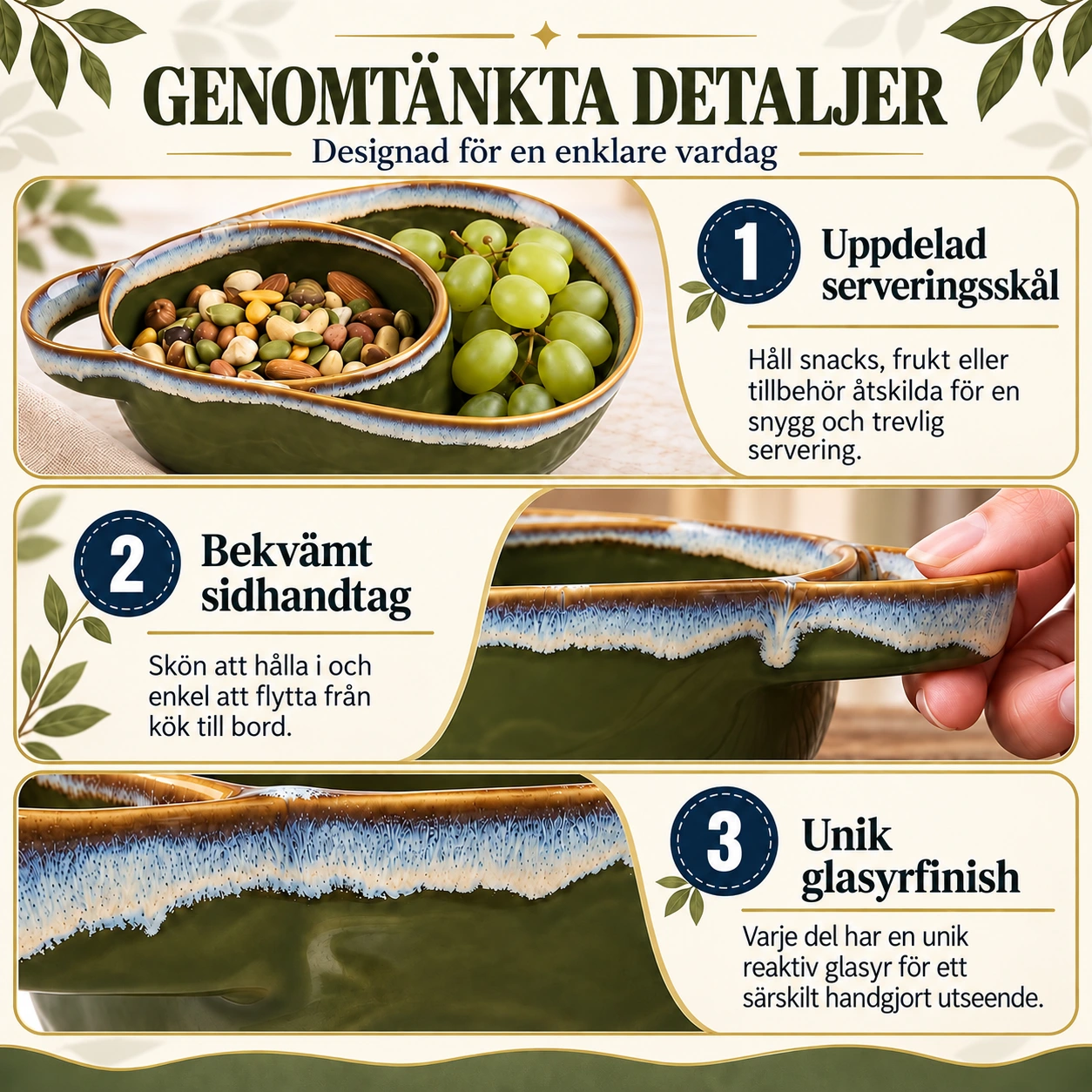 Skötselråd och detaljer för keramikskålen