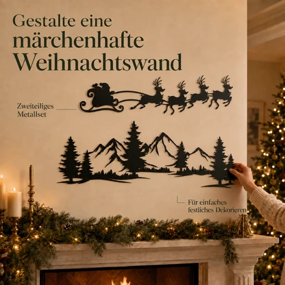 Zweiteilige Weihnachtsabend-Wandkunst aus Metall