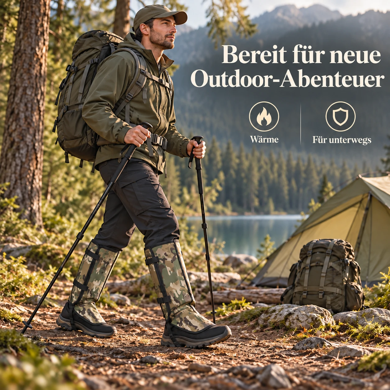 Outdoor-Gamaschen für Unterschenkel und Schuhe