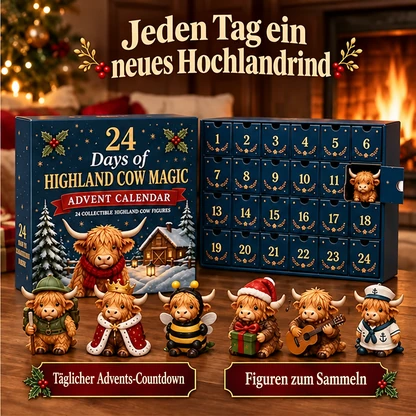24-Tage-Adventskalender mit Hochlandrindern – 24 Mini-Figuren als Überraschung