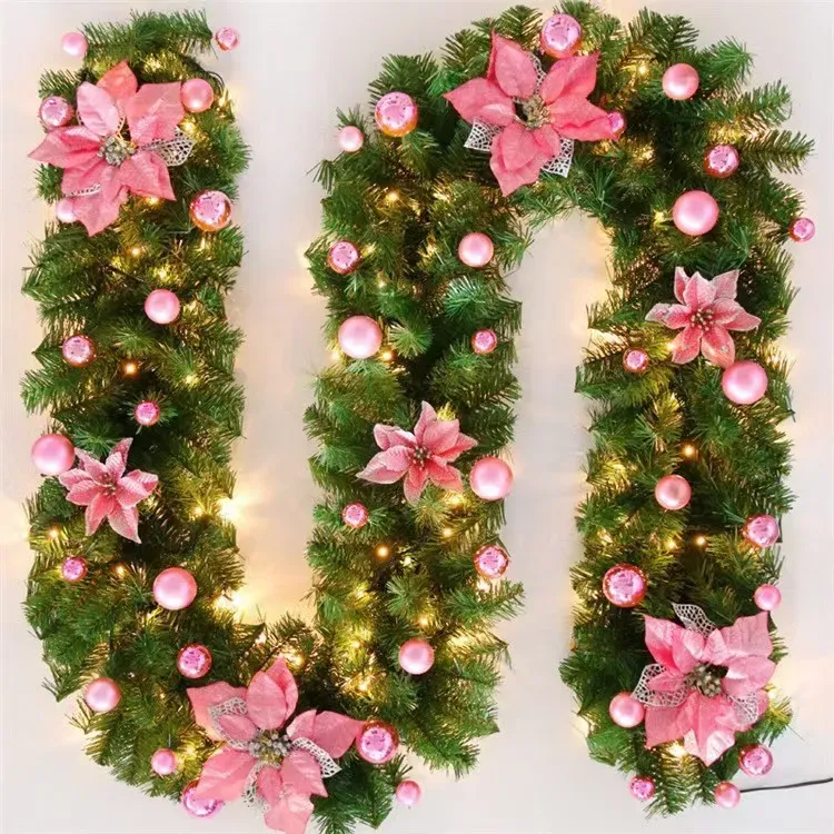 🎄✨ Christmas Poinsettia LED Garland String Lights